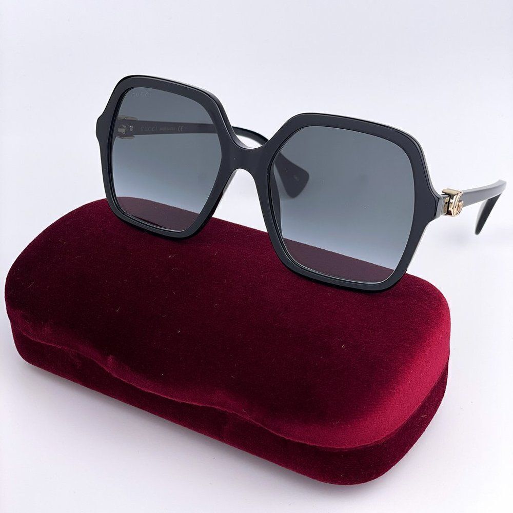 NEW GUCCI GG1072S 001 Black Gray Gradient Square Women Sunglasses